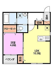 Rooms川端町 1LDKの間取図画像