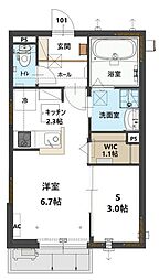 メゾン大栄 1SKの間取図画像