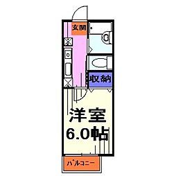 ウェルヴィラ 1Kの間取図画像