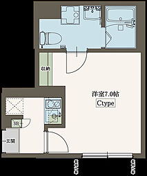 Agrande Hitotsubashi-gakuen 3階1Kの間取り