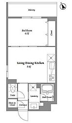EMパレス田園調布 1LDKの間取図画像