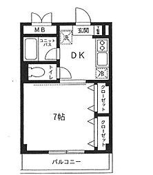 MIビル第2 1DKの間取図画像