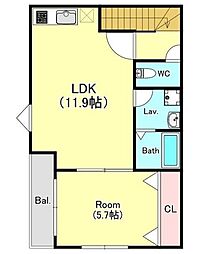ジークレスト千葉浜野 1LDKの間取図画像