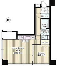 クレアーレ麹町 1LDKの間取図画像