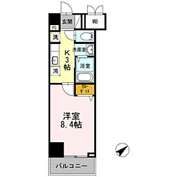 カーサフェリーチェ 1Kの間取図画像