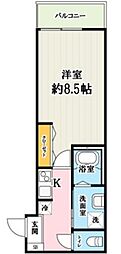 サニーグラース 1階1Kの間取り