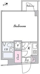 プレール潮見ピアクラブ 1Kの間取図画像