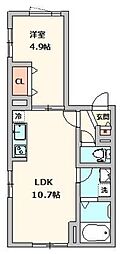 レジデンス中野 1LDKの間取図画像