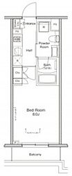 プラウドフラット渋谷富ヶ谷 1Kの間取図画像