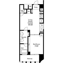 Primal新宿若松町 1LDKの間取図画像