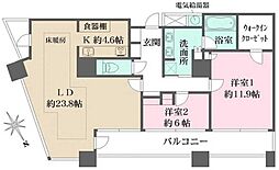 ザ・パークハウス西新宿タワー60 2LDKの間取図画像