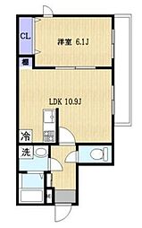 ラヴィエント北千住 1LDKの間取図画像