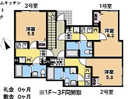 仮)ルーチェ北小金 1Kの間取図画像