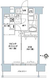 パークキューブ板橋本町 1LDKの間取図画像