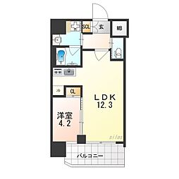 プレジオ西中島ASIAN 1LDKの間取図画像