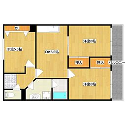 ニュープレジデント重松 3DKの間取図画像