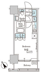 パークアクシス横濱関内スクエア ワンルームの間取図画像