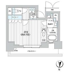 ライオンズフォーシア清澄白河 11階ワンルームの間取り