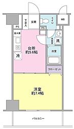 ヴェルデ東日本橋 4階1DKの間取り