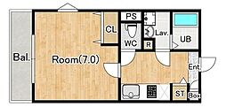 ジーメゾン埼玉今羽町 1Kの間取図画像