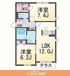 ガーデンハイツ2 2LDKの間取図画像