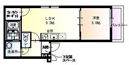 フジパレス大和田サウス 1LDKの間取図画像