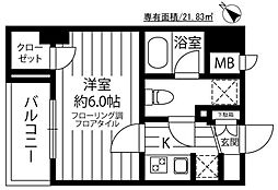 エクシム西巣鴨 1Kの間取図画像