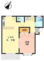 ファースト 1LDKの間取図画像