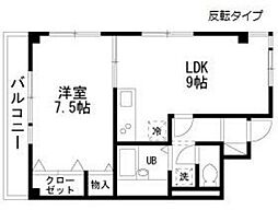 シャルム多摩 1LDKの間取図画像