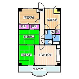 サンロード蔵前 3LDKの間取図画像