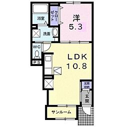 イースト　ヒルズ 1階1LDKの間取り