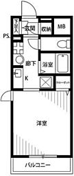 プレール学芸大学 1Kの間取図画像