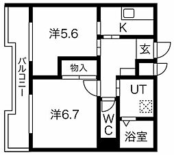 メゾンドール永塚 1DKの間取図画像