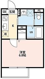 robot home 柳瀬川II 1階1Kの間取り