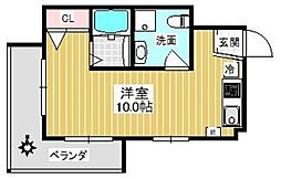 両国武蔵野マンション ワンルームの間取図画像