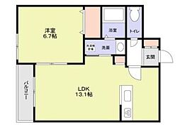 フルール滝野川 1LDKの間取図画像