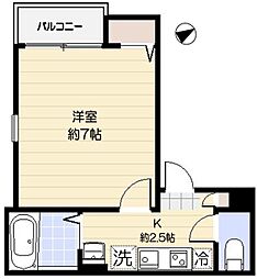 Ｇｒｏｔｔａ　ｂｌｕ　Ｋｏｍａｇｏｍｅ 2階1Kの間取り