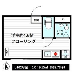 フレシール大久保 ワンルームの間取図画像