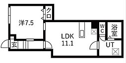 アイリス渋谷 地下1階1LDKの間取り