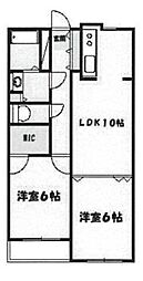 エルムーM3 2LDKの間取図画像