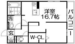 プレミール雅 ワンルームの間取図画像