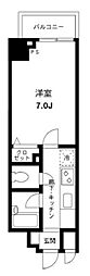 プライムアーバン飯田橋 1Kの間取図画像