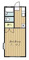 サンライズ2 1Kの間取図画像