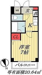 フォアグランデ 1Kの間取図画像