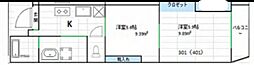 若水マンション 1LDKの間取図画像