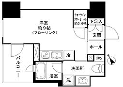 パークホームズ浜松町 8階ワンルームの間取り