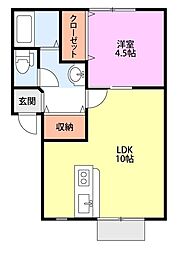 ブライトネスヴィラ 1LDKの間取図画像