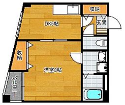 カトレア大濠 1DKの間取図画像