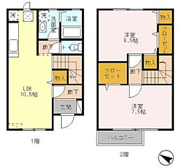 ゴールドクレストB 2LDKの間取図画像