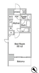プライムアーバン門前仲町 1Kの間取図画像